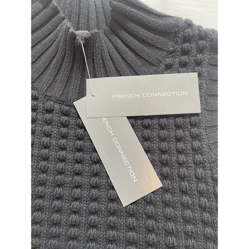 French Connection Mozart Popcorn Sweater In Black Sz Med New - Picture 5 of 8